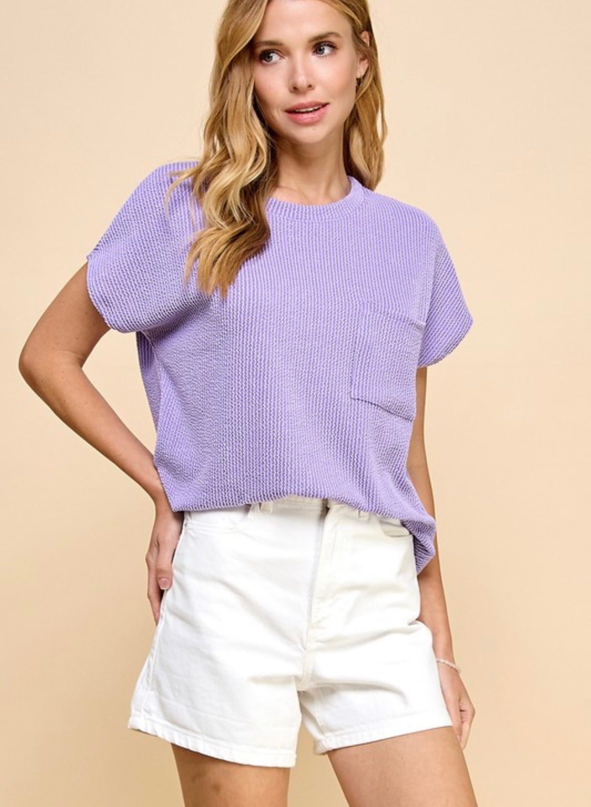 Kelly Ribbed Pocket Top