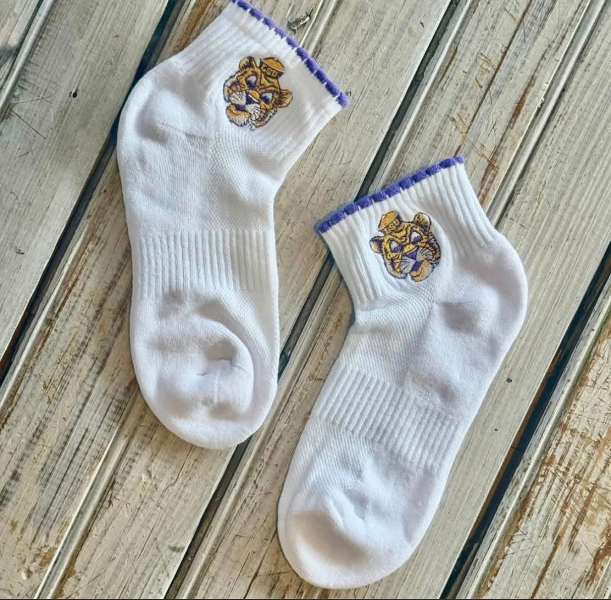 Monogrammed game day socks