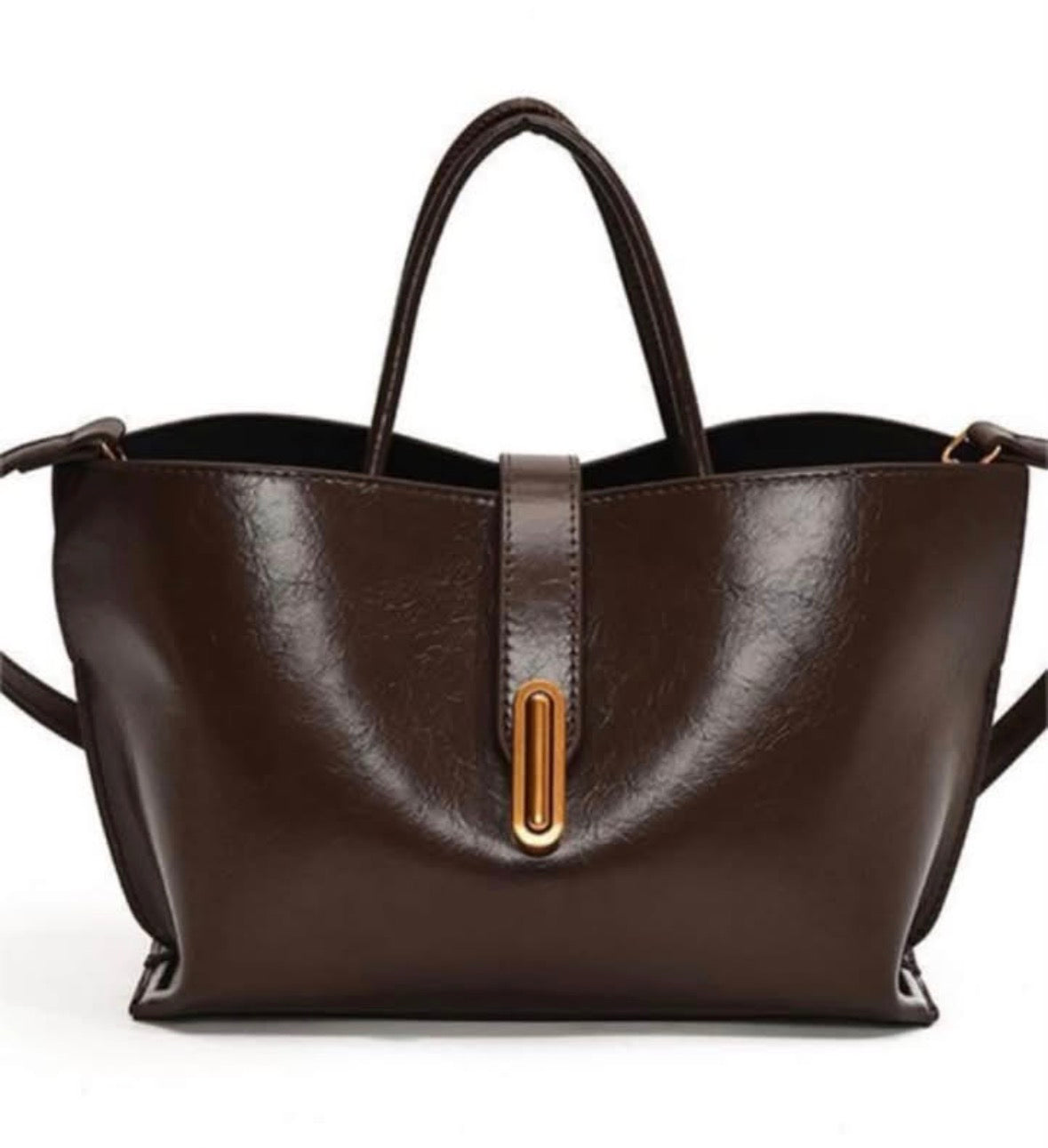 Elegant Brown Purse w/ Gold Accent