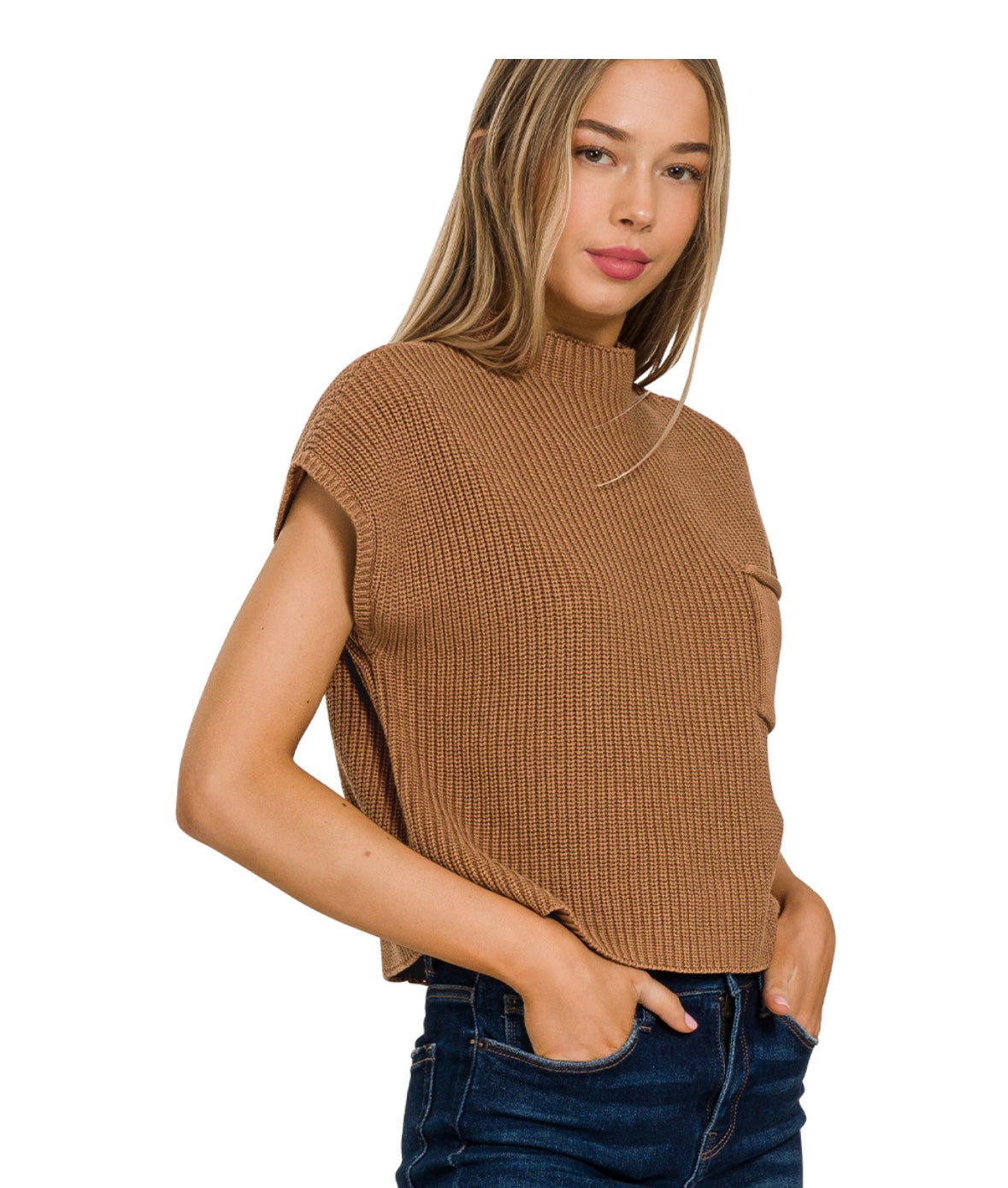 Deep Camel Pocket Top