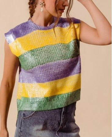 Mardi Gras Metallic Top