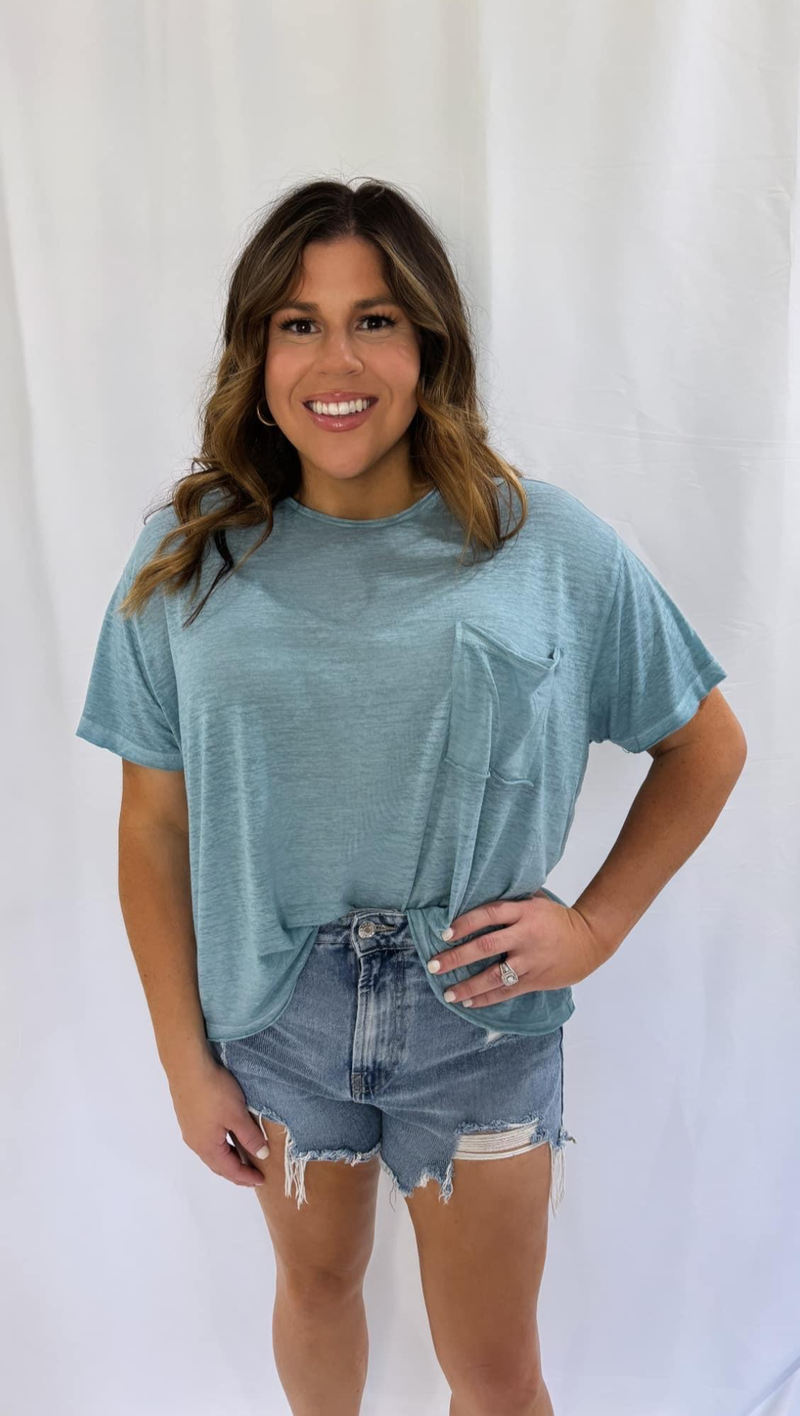 Dusty Teal Cotton Top