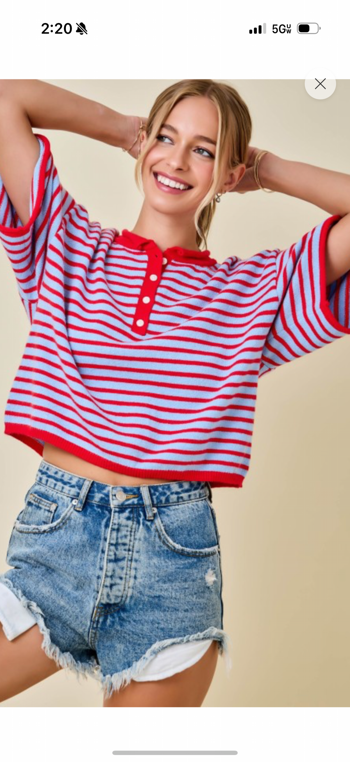 Red and blue striped sweater