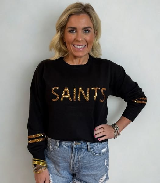 Saints Sequin LS Top