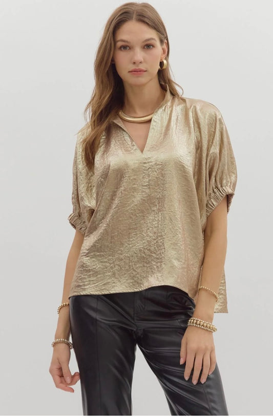 Gold Metallic Top