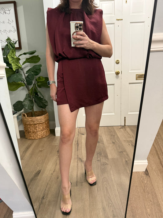 Burgundy Romper