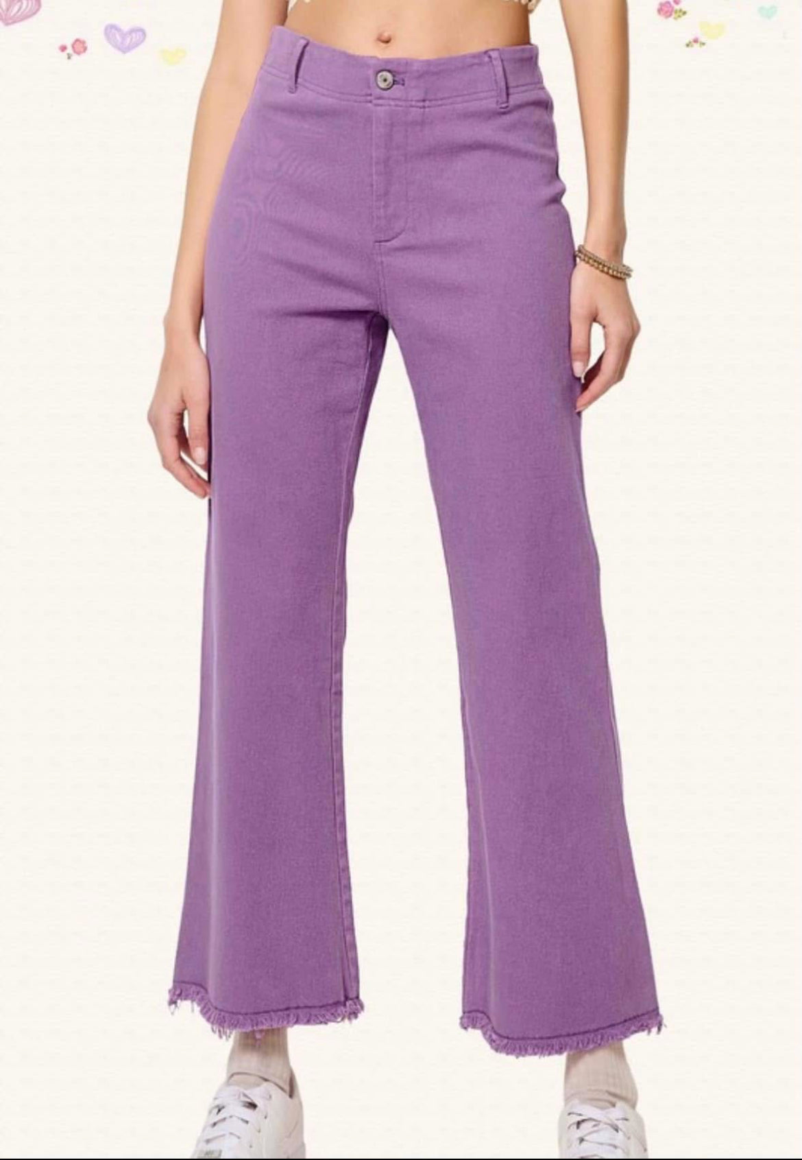 Lavender High Waisted Flare Pants