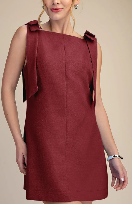 Burgundy Bow Dress