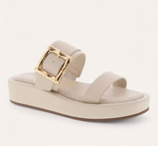 Platform Double Strap Sandal- Ivory