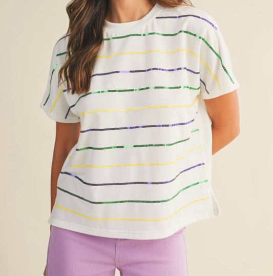 Mardi Gras Sequin Stripe
