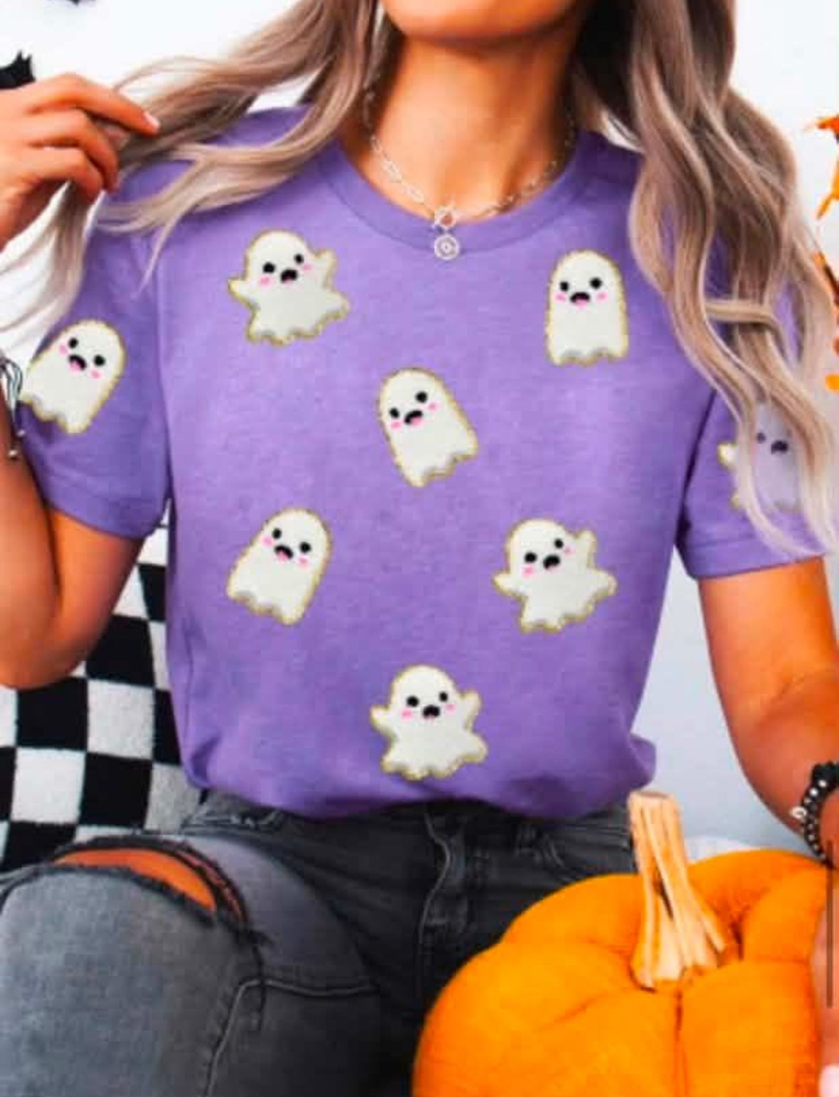 Glitter Chenille Ghost Shirt