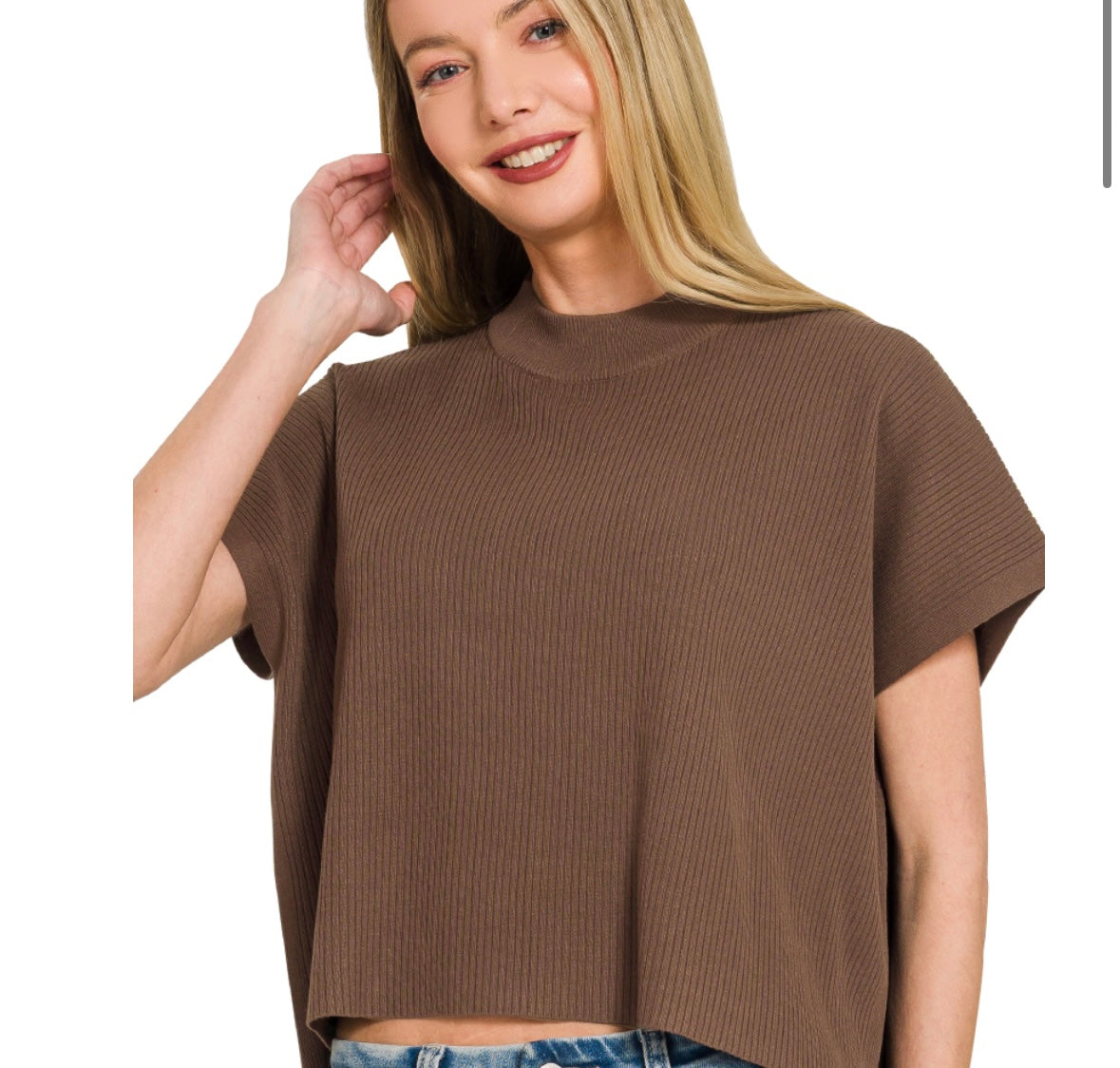 SS Mock Neck Tops