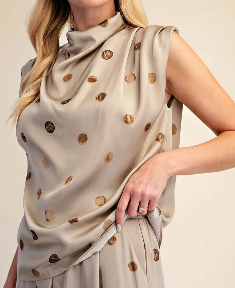 Champagne Polka Dot Top