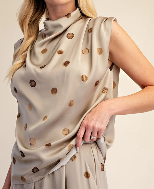 Champagne Polka Dot Top