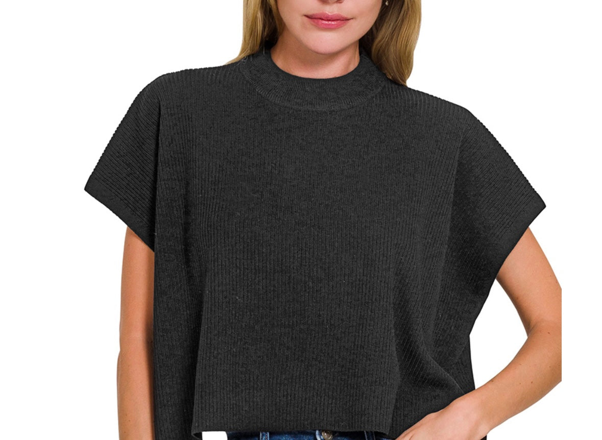 SS Mock Neck Tops