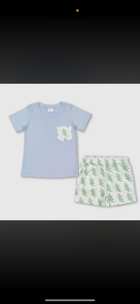 Boys Alligator Short Set