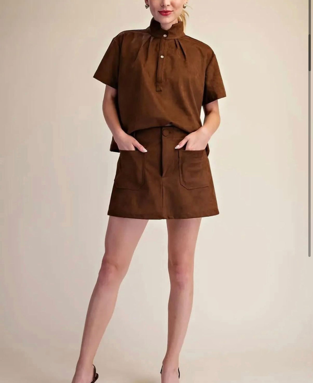 Fall Suede Skort Set