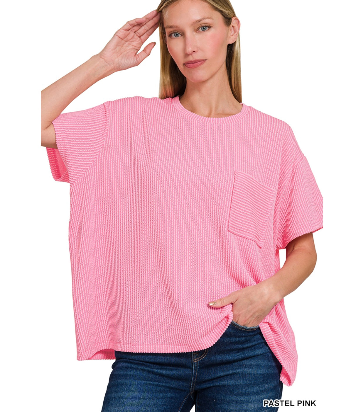 Ribbed Pocket Top