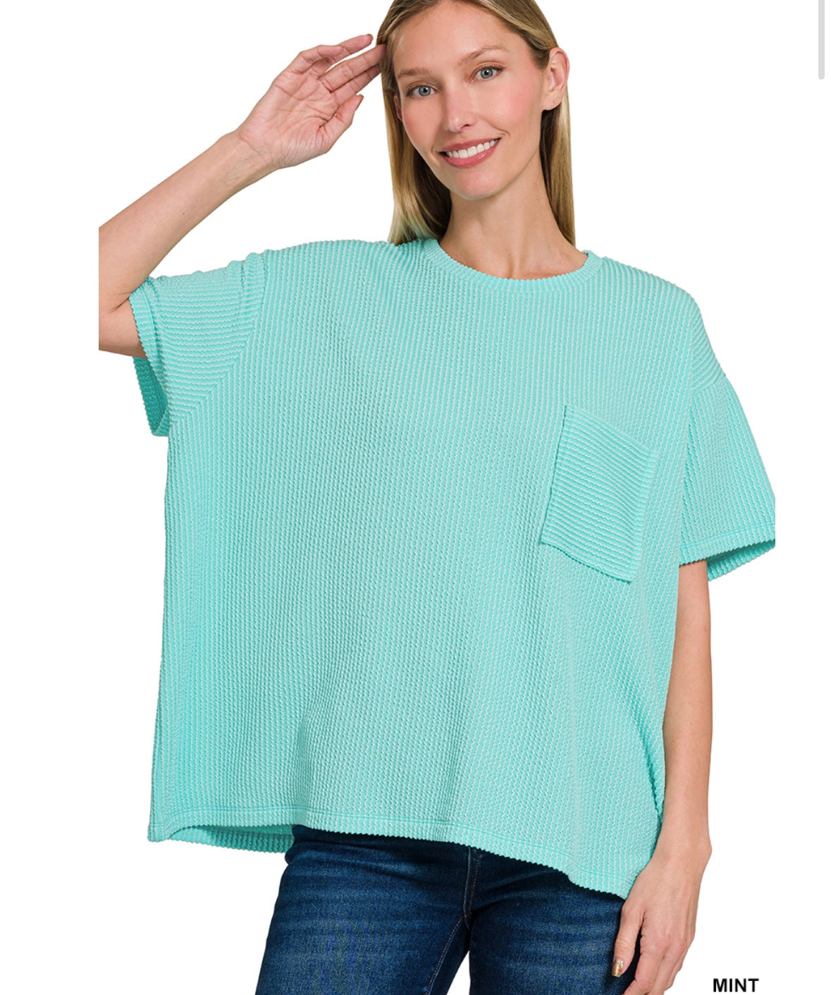 Ribbed Pocket Top