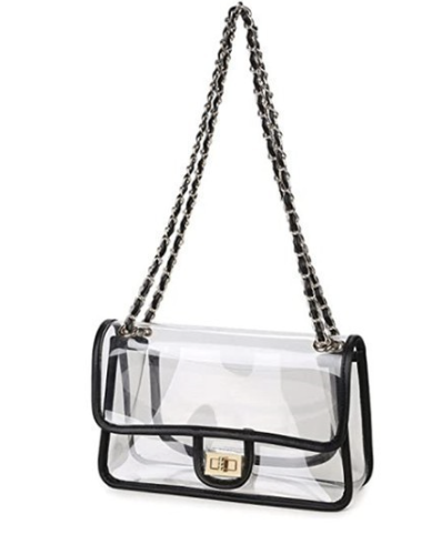 Black Detail Clear Purse
